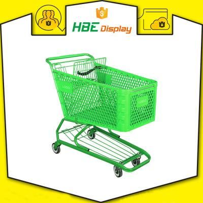 American Style Plastic Supermarket Shopping Trolley Cart with Baby Seat