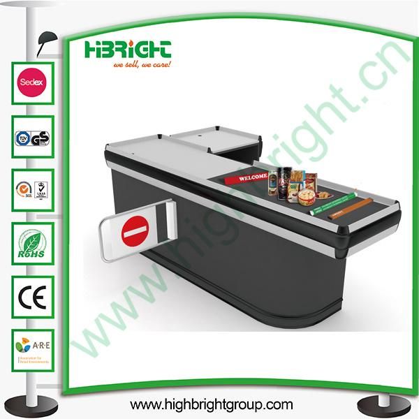 Supermarket Cashier Cash Counter with Converyor Belt