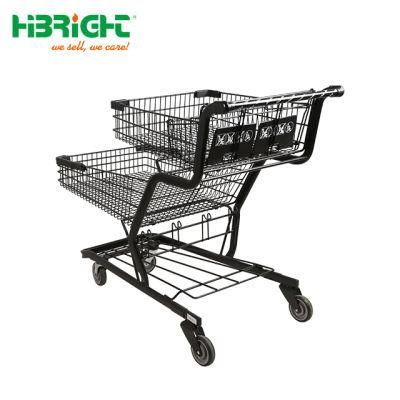 Priced Hyper Market Push Cart Metal Shopping Trolley Cart