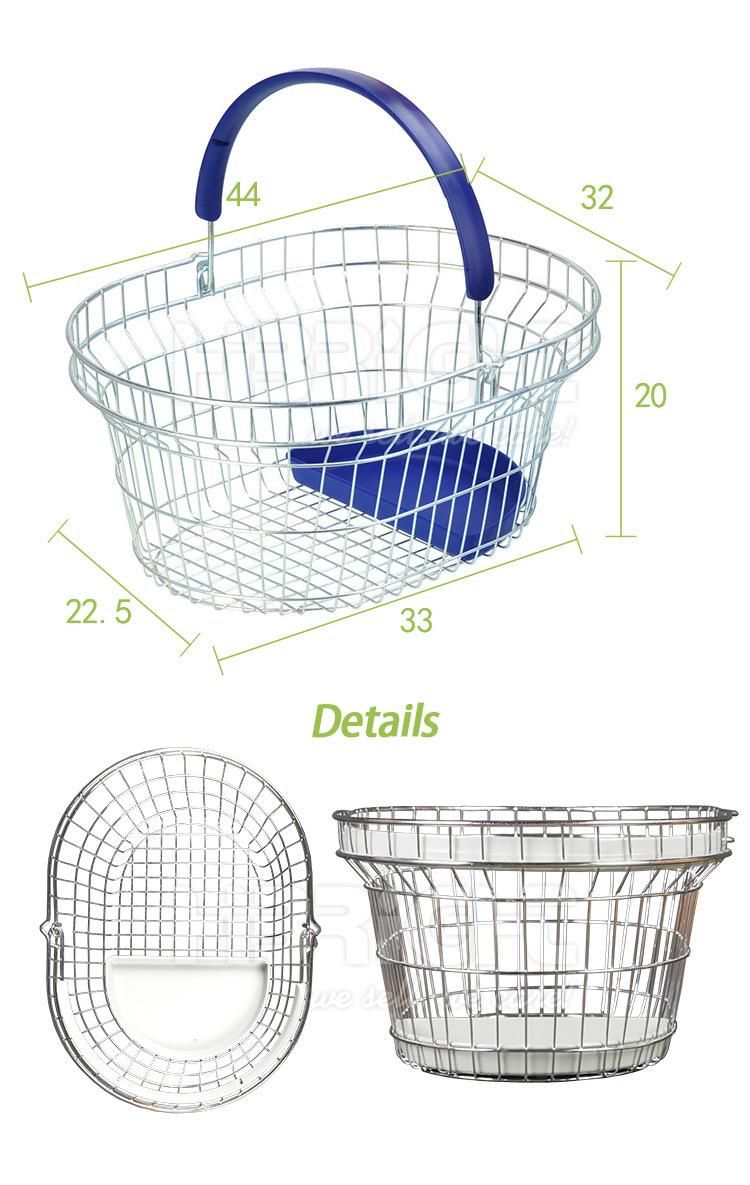Double Handles Supermarket Plastic Shopping Basket