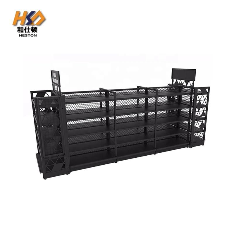 Factory Outlet Retail Store Single Sided Metal Merchandise Display Shelving