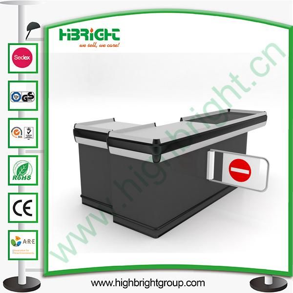 Supermarket Cashier Cash Counter with Converyor Belt