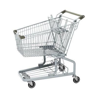 Popular Zinc with Powder Coating PU Wheels Shopping Cart
