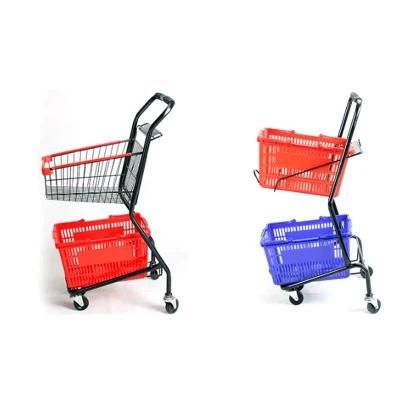 Supermarket Shopping Trolleys with Plastic Baskets
