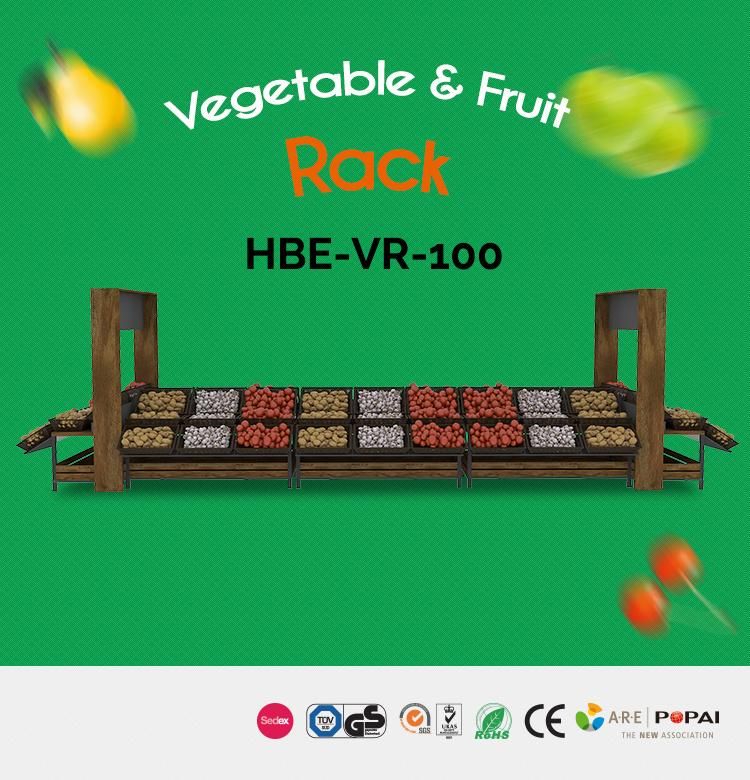New Style Multi-Layer Board Supermarket Produce Display Rack