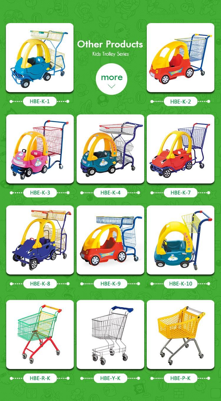 New Design Supermarket Kiddie Shopping Cart with Basket Holder