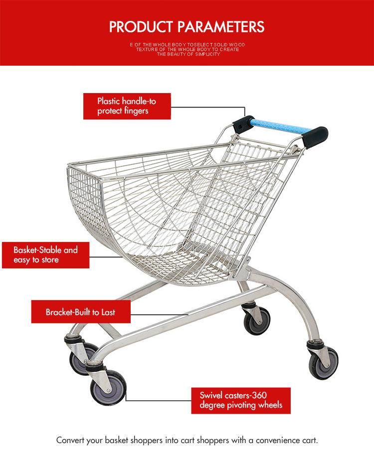 Supermarket Equipment 80L Metal Shopping Trolleys Carts