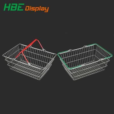 Popular Zinc Finish Metal Wire Shopping Basket