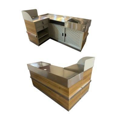 Modern Design Steel Supermarket Cashier Table, Cashier Counter