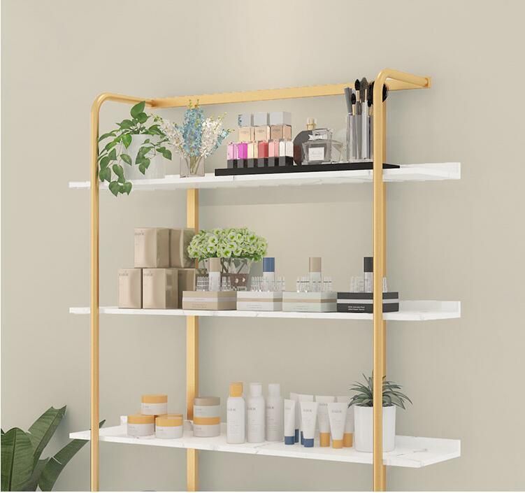 Custom Cosmetics Store Furniture Makeup Exhibition Rack with Light Display Unit Cosmetic Display Stand