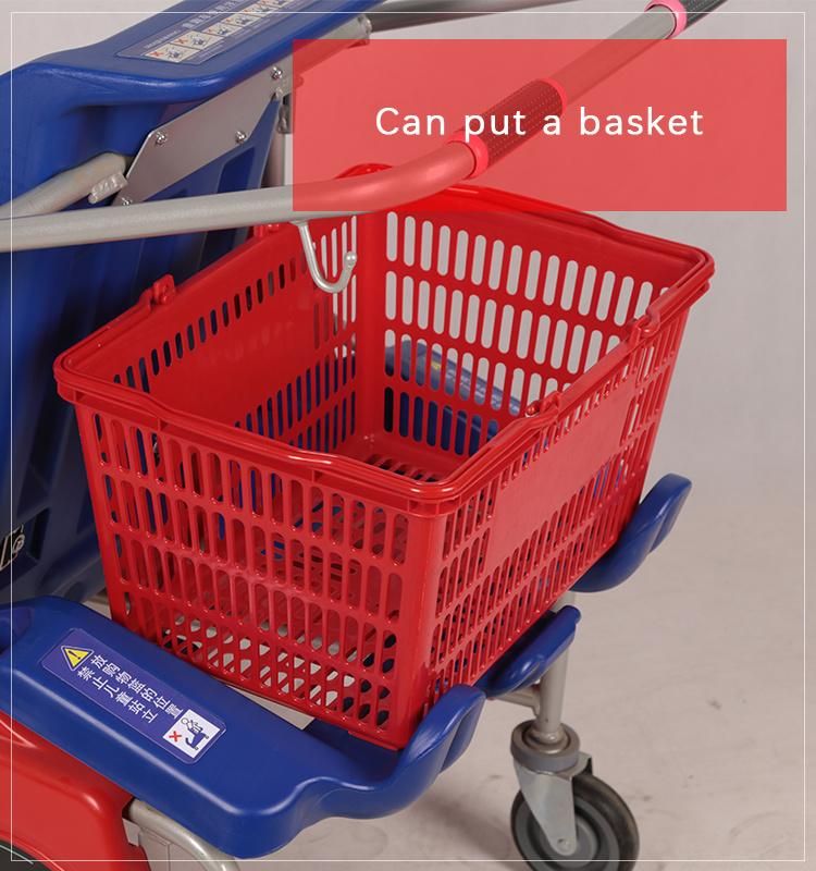 New Design Supermarket Kiddie Shopping Cart with Basket Holder