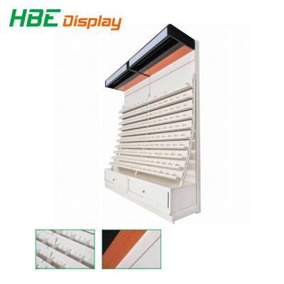 Supermarket Metal Book Display Shelving with LED Header