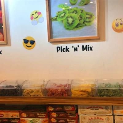 High Transparent Plastic Candy Dry Fruit Bins Scoop Bin