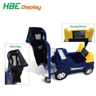 Funny Supermarket Kids Children Shopping Cart with Front iPad Holder