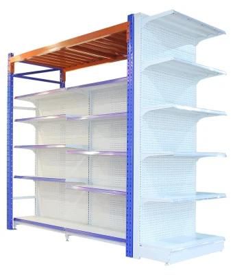 Double Sided Metal Steel Display Shelving Supermarket Rack