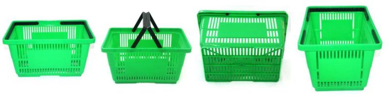 Excellent Quality Luxury Large Double Handle Supermarket Shopping Hand Basket