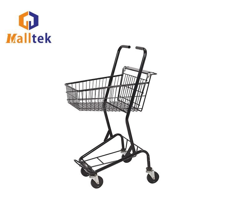 Japanese Double Layer Hand Basket Supermarket Shopping Trolley Cart for Grocery Store