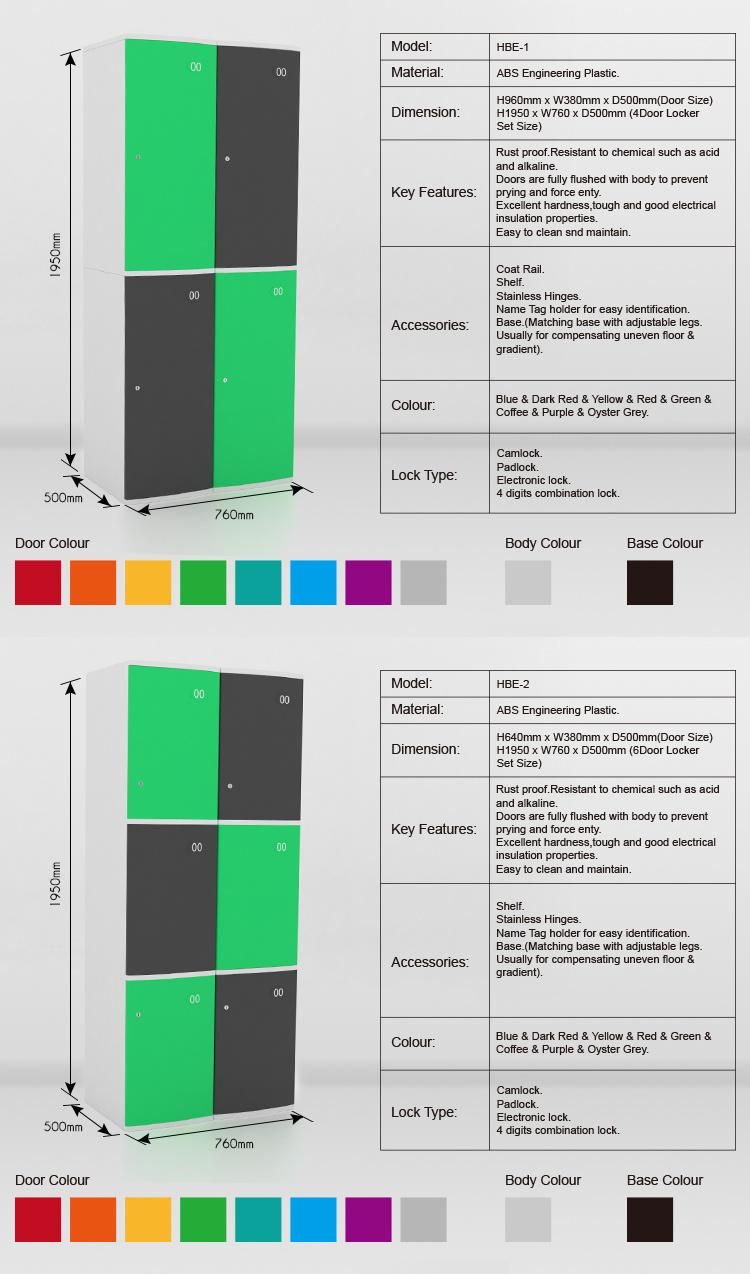 ABS Plastic Gym Changing Room School Locker Cabinet
