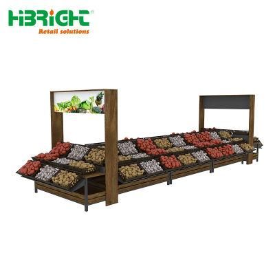 New Style Multi-Layer Board Supermarket Produce Display Rack