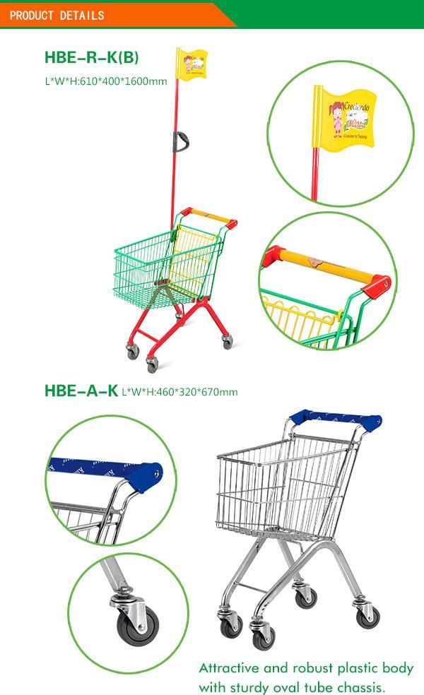 Hypermarket Zinc Powder Coatibg New Design Shopping Shopping Trolley