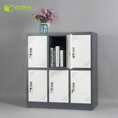 Modern Metal Children Storage Cabinet Steel 6 Door Locker