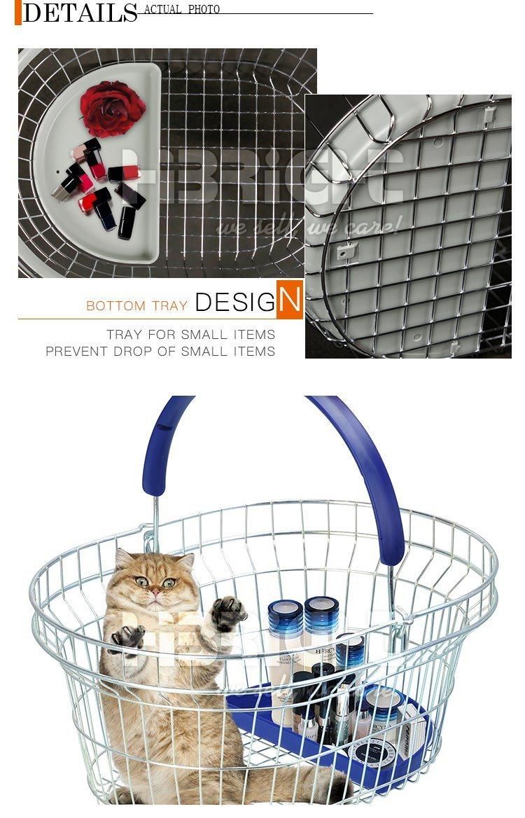 Wire Mesh Metal Oval Shopping Basket for Cosmetic Store
