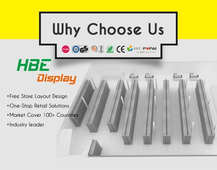 Double-Side Adjustable Gondola Advertising Display Supermarket Shelf for Hypermarket