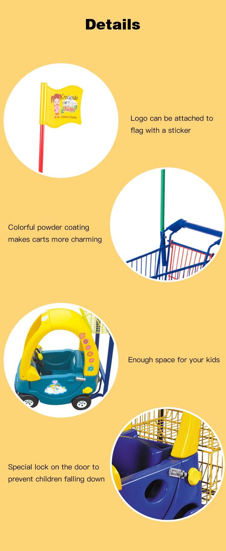 Supermarket Kids Shopping Trolley with Children Funny Car