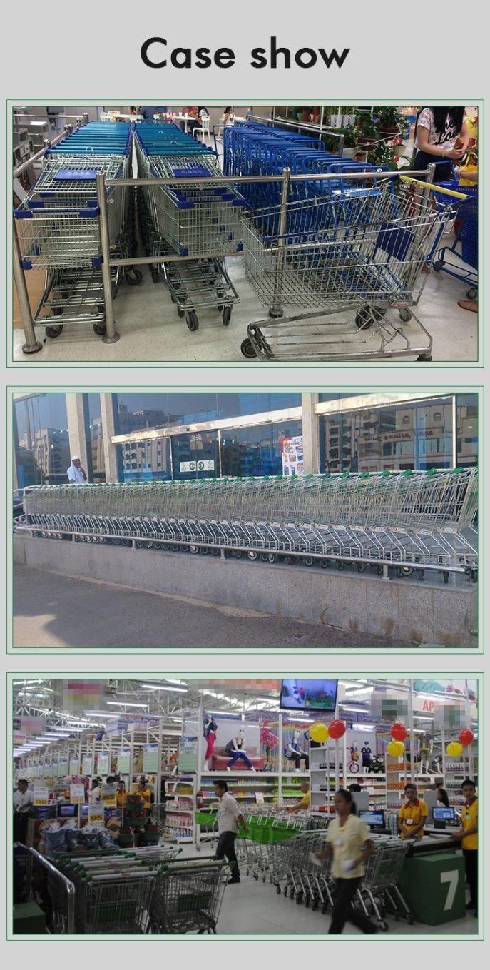 Priced Hyper Market Push Cart Metal Shopping Trolley Cart