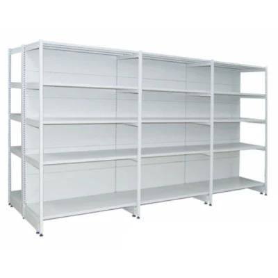 Four Posts Double Sided Metal Supermarket Shelf Rack