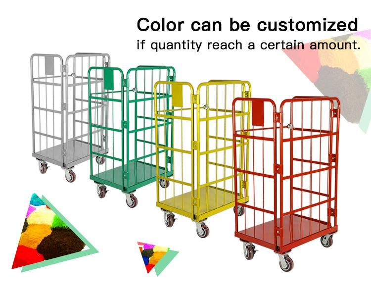 3-Side Supermarket Roll Container Cage