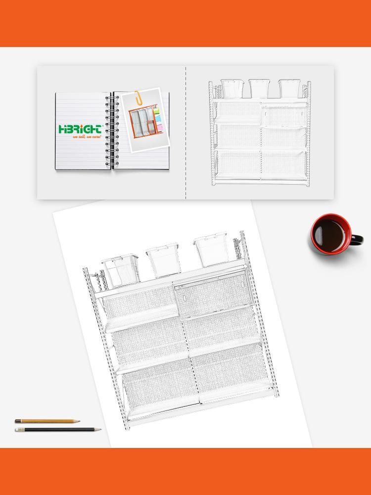 Display Storage Function Integrated Rack Shelving