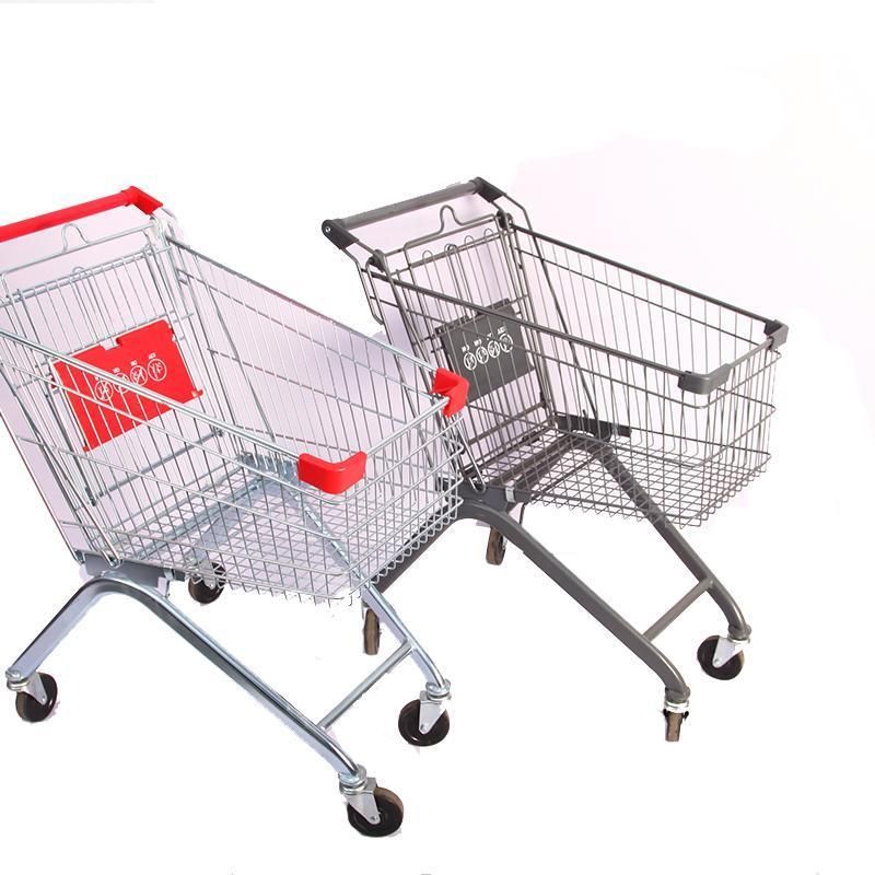 Hot Sale Supermarket Steel Metal Mesh Shopping Trolley Cart Galvanized