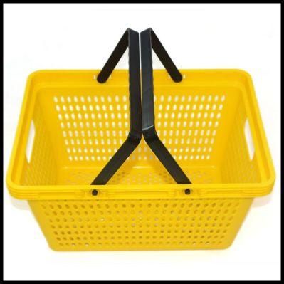 Wholesale Supermarket Plastic Shopping Handle Basket