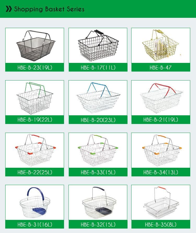 Retail Metal Wire Mesh Shopping Basket with Handles