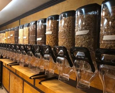 Self-Serve Plastic Gravity Bin Bulk Dry Food Dispenser