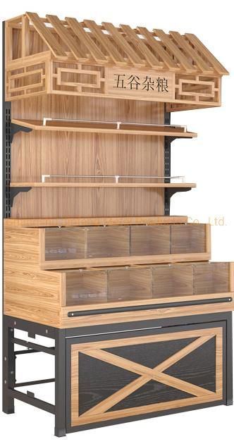 Wooden Supermarket Shelf Supermarket Display Stand
