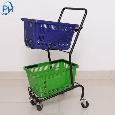 High Quality Wholesale and Retail Japan Style Supermarket Shopping Cart Trolley with Wheel