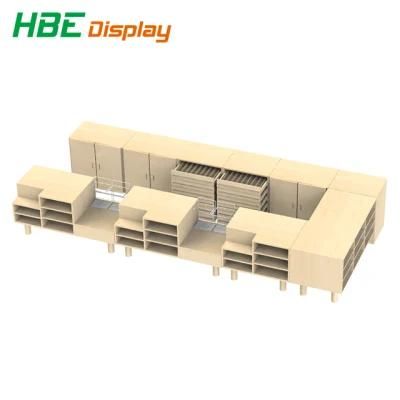 Convenience Store Cashier Table Modern Design Wooden Round Checkout Counter