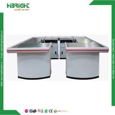 U Shaped Retail Store Supermarket Cashier Counter Table