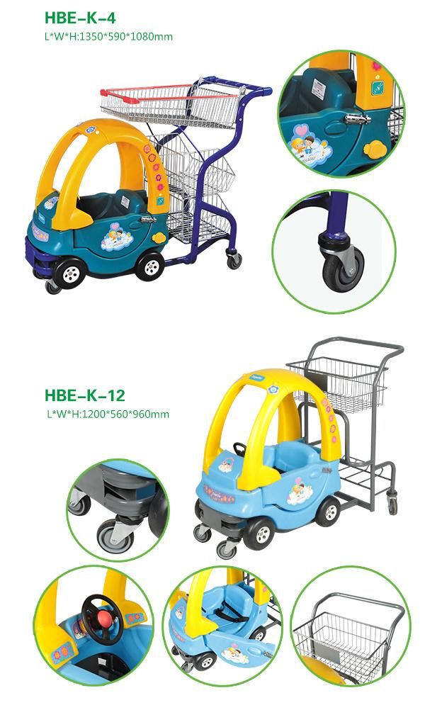 Children Funny Plastic Supermarket Trolley Cart for Sale