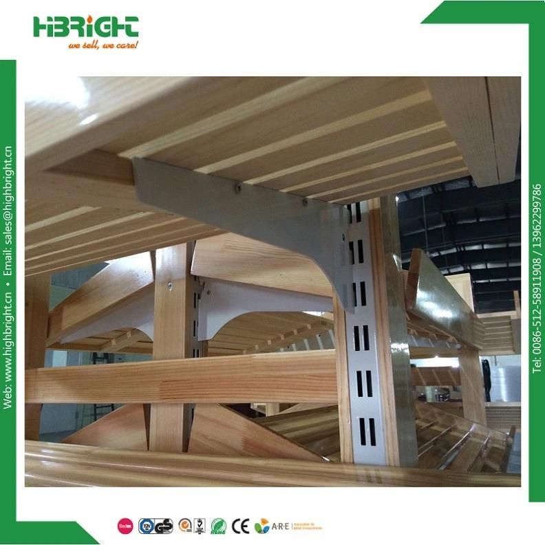 Supermarket Equipment Wooden and Plastic Vegetable Racks