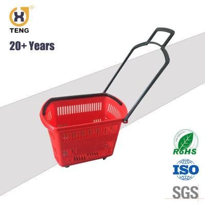 Shopping Plastic Basket, Supermarket Basket, Rolling Basket, Wheel Basket