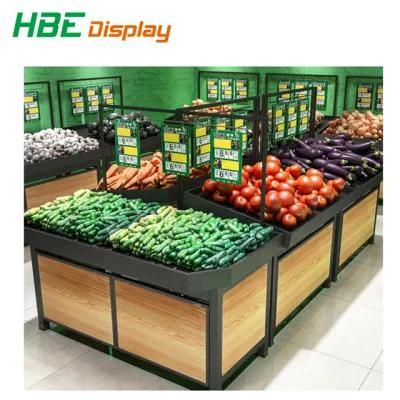Supermarket Equipment Wooden and Plastic Vegetable Racks