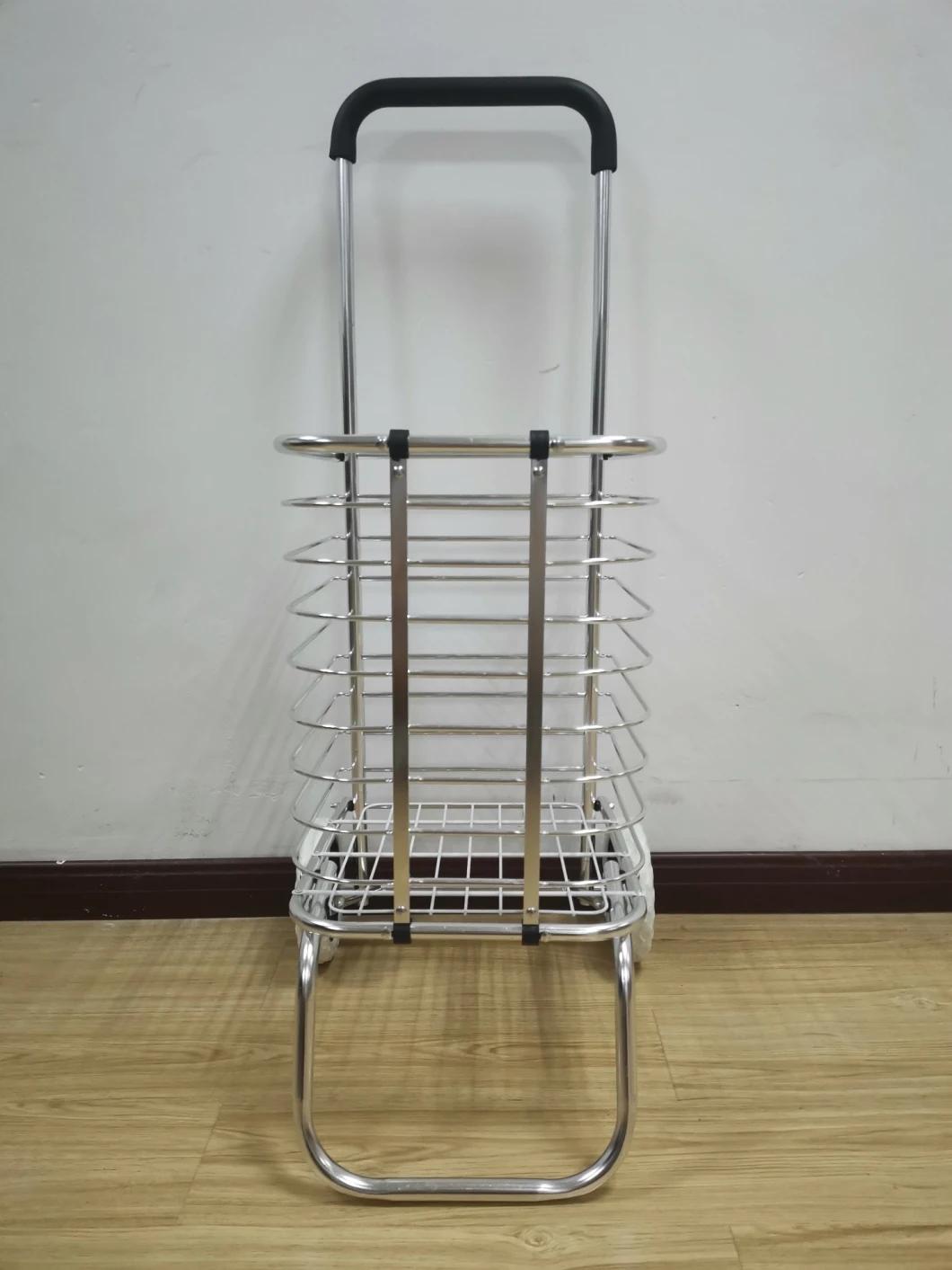 China Wholesale Convenience Store Aluminum Folding Portable Shopping Cart