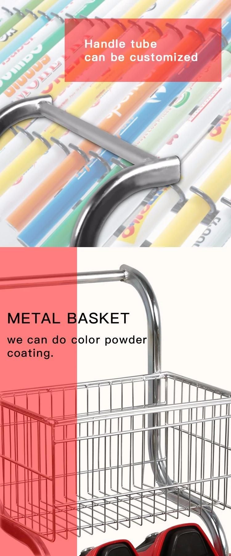 Hand Push Metal Shopping Child Size Shopping Cart for Hypermarket
