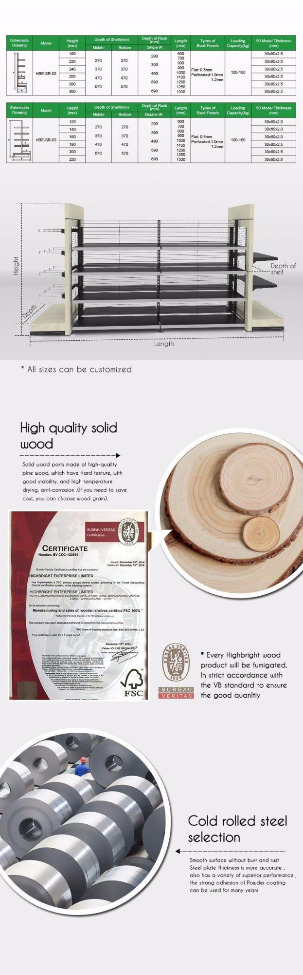 Good Design Wooden and Metal Display Rack Supermarket Shelf