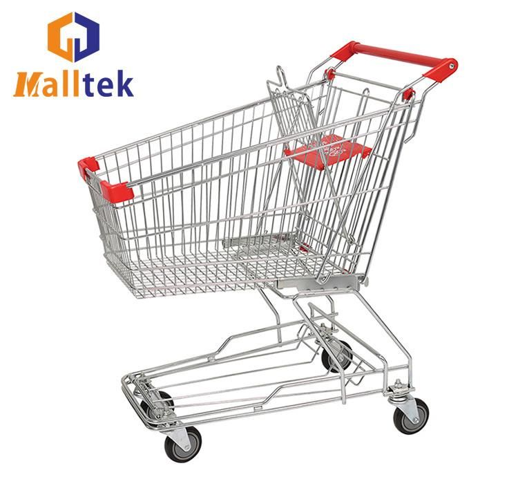 New Designed Store 125L Metal Grocery Cart with 5inch Wheels