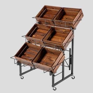 Woden Foldable Displaly Shelves for Supermarket Shopping Mall Household