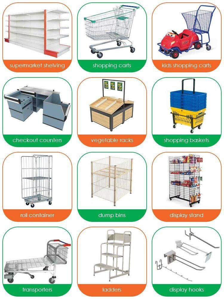 Double Conveyor Belt Check out Stand Supermarket Cashier Counter Desk